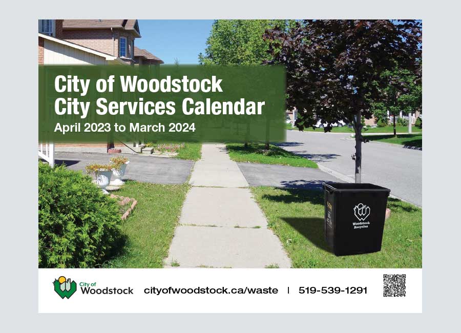 City of Woodstock City Services Calendar, April 2023-March 2024